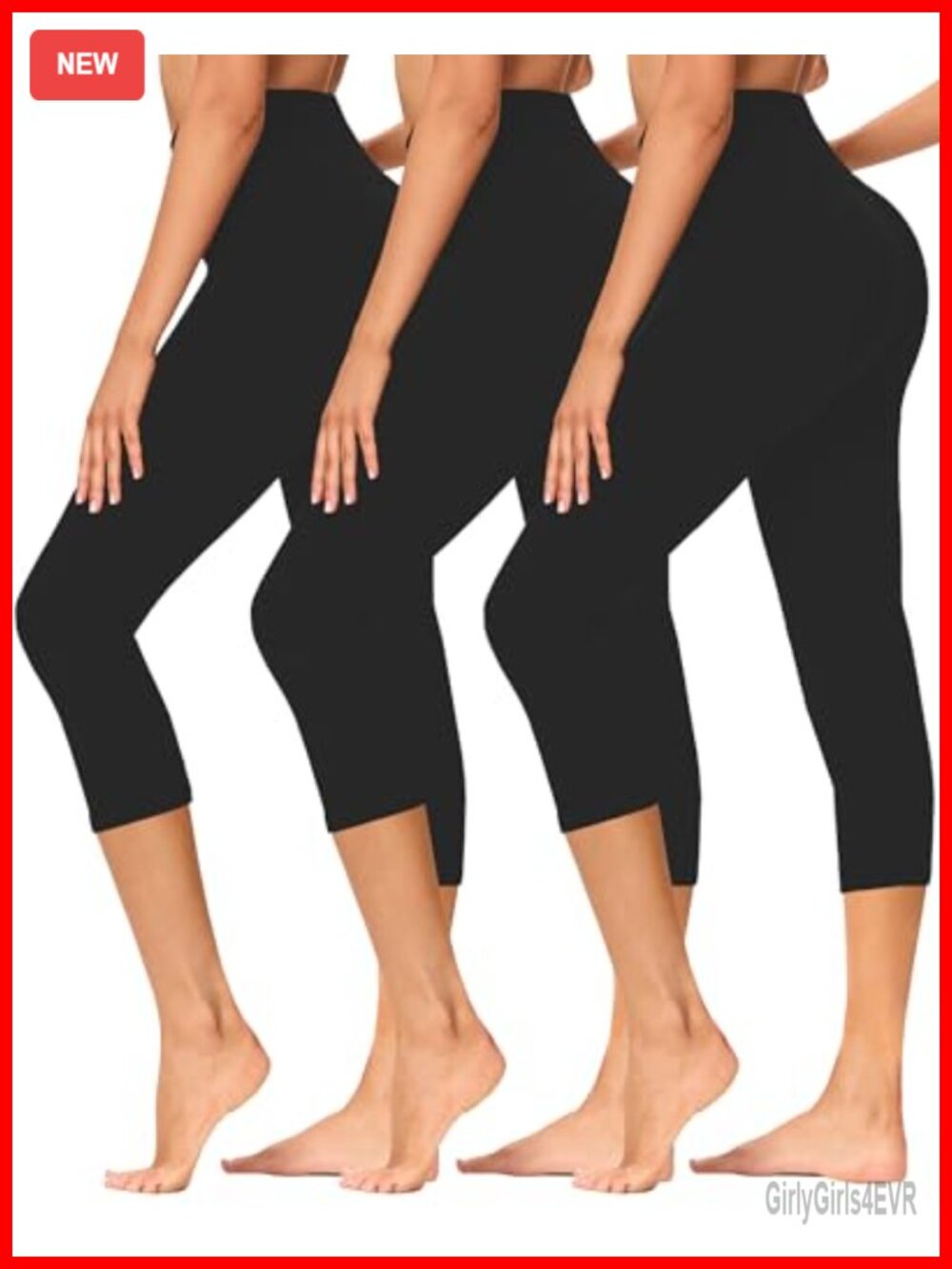 High Waisted Capri Leggings Soft Stretch Yoga Pants